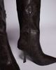 Public Desire Public Desire Third Date high heeled knee boots in distressed brown - 3