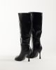 Public Desire Public Desire Tokyo round toe heeled knee boots in black - 4