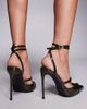 Public Desire Public Desire Viper strappy pointed toe heeled shoes in green patent - 2