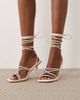 Public Desire Public Desire Whimsy strappy heeled sandals in cream-Neutral - 1