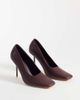 Public Desire Public Desire Wintour square toe heeled pumps in burgundy-RED - 3