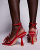 Public Desire Wide Fit Public Desire Hydrangea Wide Fit 3D floral strappy mid heeled sandals in red - 2