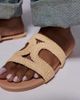 Public Desire Wide Fit Public Desire Inferno Wide Fit slip on sandals in raffia cream-White - 2