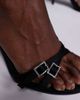 Public Desire Wide Fit Public Desire Jenna Wide Fit mid heeled sandals in black with embellished buckles - 2