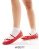 Public Desire Wide Fit Public Desire Wide Fit Alexa ballet flats in red - 2