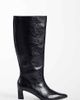 Public Desire Wide Fit Public Desire Wide Fit Boomer heeled knee boots in black faux suede - 1