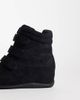 Public Desire Wide Fit Public Desire Wide Fit Carmina wedge sneakers in black suedette - 2