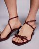 Public Desire Wide Fit Public Desire Wide Fit Crimson bow kitten heel sandals in burgundy-Red - 2
