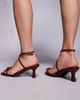 Public Desire Wide Fit Public Desire Wide Fit Crimson bow kitten heel sandals in burgundy-Red - 4