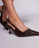 Public Desire Wide Fit Public Desire Wide Fit Devoted slingback heeled shoes with buckle detail in brown - 2