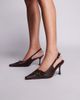 Public Desire Wide Fit Public Desire Wide Fit Devoted slingback heeled shoes with buckle detail in brown - 3