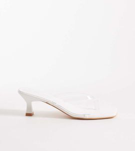 Public Desire Wide Fit Public Desire Wide Fit Everlast toe thong kitten heel sandals in white