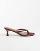 Public Desire Wide Fit Public Desire Wide Fit Evermore kitten heel toe thong sandals in embellished brown - 1