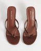 Public Desire Wide Fit Public Desire Wide Fit Evermore kitten heel toe thong sandals in embellished brown - 2