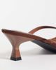 Public Desire Wide Fit Public Desire Wide Fit Evermore kitten heel toe thong sandals in embellished brown - 3