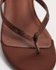 Public Desire Wide Fit Public Desire Wide Fit Evermore kitten heel toe thong sandals in embellished brown - 4
