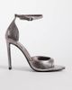 Public Desire Wide Fit Public Desire Wide Fit gilded tie leg heeled sandals in pewter-Silver - 1
