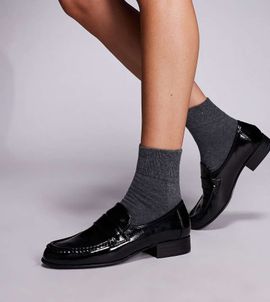 Public Desire Wide Fit Public Desire Wide Fit Haboo loafers in black croc