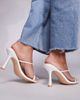 Public Desire Wide Fit Public Desire Wide Fit Jamie strappy mid heel mule sandals in white - 3