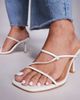 Public Desire Wide Fit Public Desire Wide Fit Jamie strappy mid heel mule sandals in white - 4
