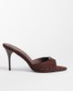 Public Desire Wide Fit Public Desire Wide Fit Kourtney heeled mule sandals in brown suedette - 1