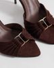 Public Desire Wide Fit Public Desire Wide Fit Kourtney heeled mule sandals in brown suedette - 3