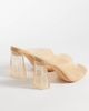 Public Desire Wide Fit Public Desire Wide Fit Kyoto transparent heeled mules in neutral - 3