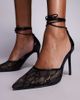 Public Desire Wide Fit Public Desire Wide Fit Laced Up lace heeled shoes in black - 1