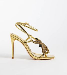 Public Desire Wide Fit Public Desire Wide Fit Lumi heeled sandals with embellished starfish in gold