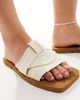 Public Desire Wide Fit Public Desire Wide Fit Lyra crossover flat sandals in cream-White - 2