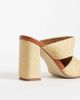 Public Desire Wide Fit Public Desire Wide Fit Milo raffia heeled mule sandals in natural-Neutral - 4