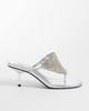 Public Desire Wide Fit Public Desire Wide Fit Mima kitten heel sandals with embellishment in silver - 1