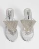 Public Desire Wide Fit Public Desire Wide Fit Mima kitten heel sandals with embellishment in silver - 4