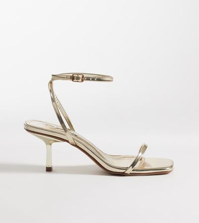 Public Desire Wide Fit Public Desire Wide Fit Natalya barely there mid heels in gold