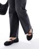 Public Desire Wide Fit Public Desire Wide Fit Pirouette lace mary jane ballet flats in black - 3