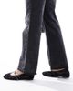 Public Desire Wide Fit Public Desire Wide Fit Pirouette lace mary jane ballet flats in black - 4