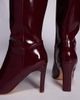 Public Desire Wide Fit Public Desire Wide Fit Pose square toe heeled knee boots in burgundy-Red - 3