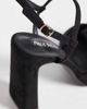 Public Desire Wide Fit Public Desire Wide Fit Rhoda platform heeled sandals in black micro - 4