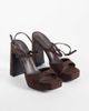 Public Desire Wide Fit Public Desire Wide Fit Rhoda platform heeled sandals in chocolate suedette-Brown - 2
