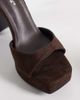 Public Desire Wide Fit Public Desire Wide Fit Rhoda platform heeled sandals in chocolate suedette-Brown - 3