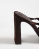 Public Desire Wide Fit Public Desire Wide Fit Rhoda platform heeled sandals in chocolate suedette-Brown - 4