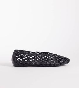 Public Desire Wide Fit Public Desire Wide Fit Rhodes woven ballet flats in black