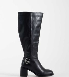 Public Desire Wide Fit Public Desire Wide Fit Ruth block heel knee boots in black