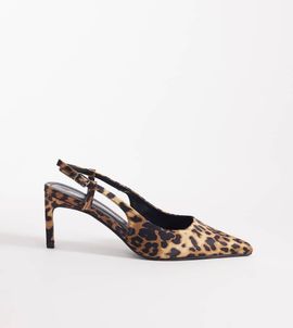 Public Desire Wide Fit Public Desire Wide Fit Salsa sling back kitten heels in leopard-Multi