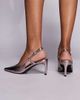 Public Desire Wide Fit Public Desire Wide Fit Salsa sling back kitten heels in pewter-Silver - 4