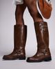 Public Desire Wide Fit Public Desire Wide Fit Sirus flat harness knee boots in tan-Brown - 1