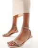 Public Desire Wide Fit Public Desire Wide Fit Slay clear block heeled sandals with embellished strap in silver-Neutral - 1