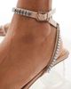Public Desire Wide Fit Public Desire Wide Fit Slay clear block heeled sandals with embellished strap in silver-Neutral - 3