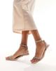 Public Desire Wide Fit Public Desire Wide Fit Slay clear block heeled sandals with embellished strap in silver-Neutral - 4
