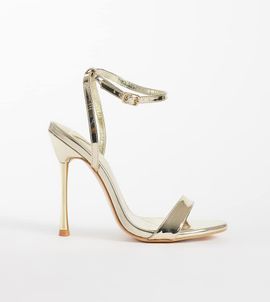 Public Desire Wide Fit Public Desire Wide Fit Soho barely there heeled sandals in gold